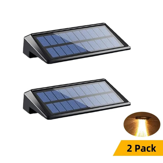 Two Pack Solar Wall Lights 4 LED Outdoor Fence Deck Pathway
