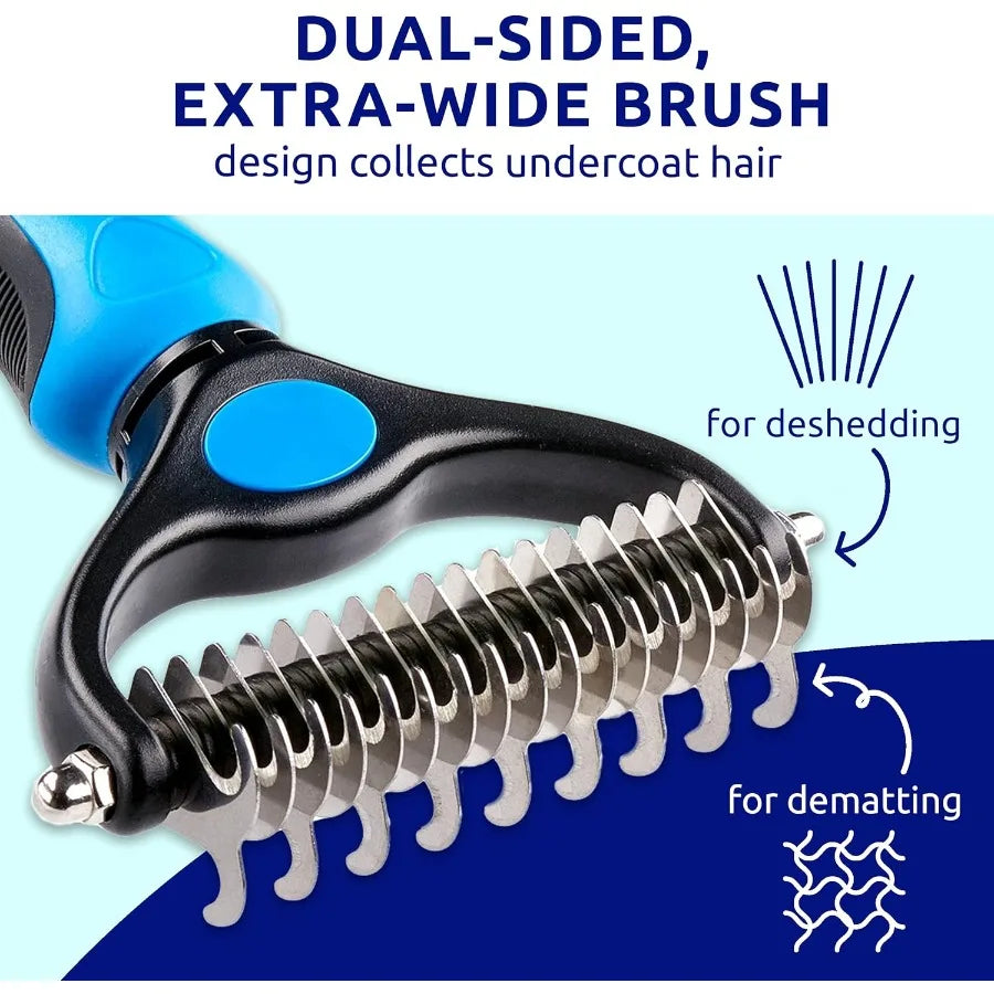 Hign-concerned Deshedding Brush DoubleSided Undercoat Rake