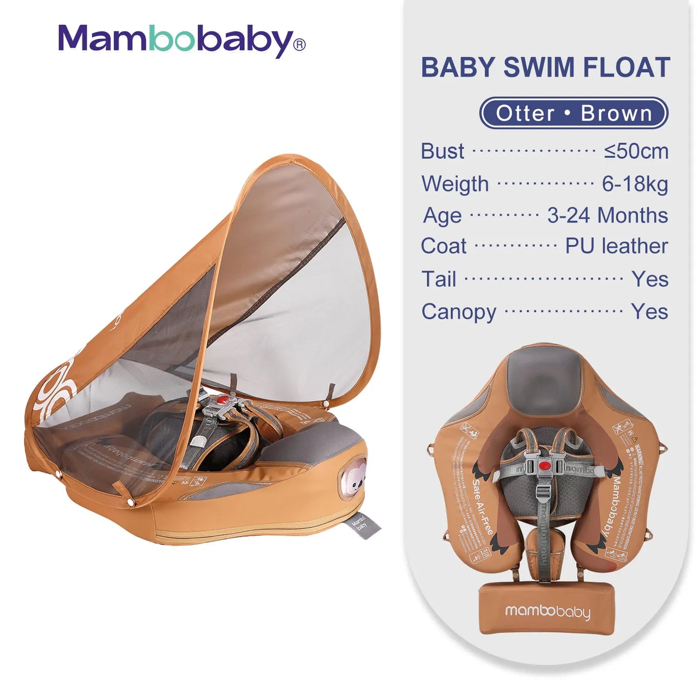 Mambobaby Baby Float With Sunshade And Crotch Strap