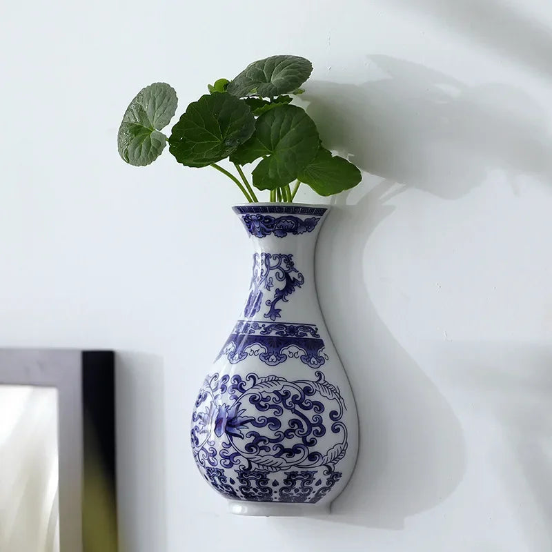 Wang Ni Er Qi Ceramic Wall Vase Porcelain Flower Container