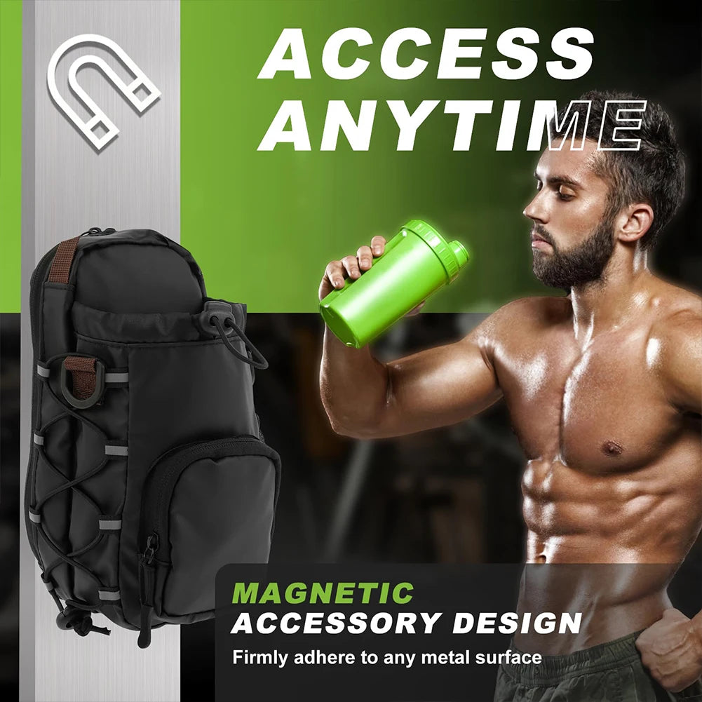 Magnetic Gym Bag With Water Bottle Holder Crossbody Carrier