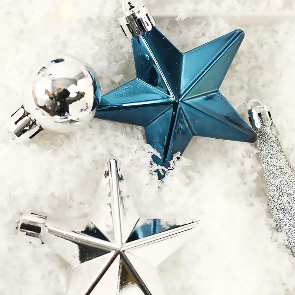 Twister.CK 68 Pcs Christmas Ball Ornaments Set Shatterproof with Merry Christmas Sign and Top Tree Toppers