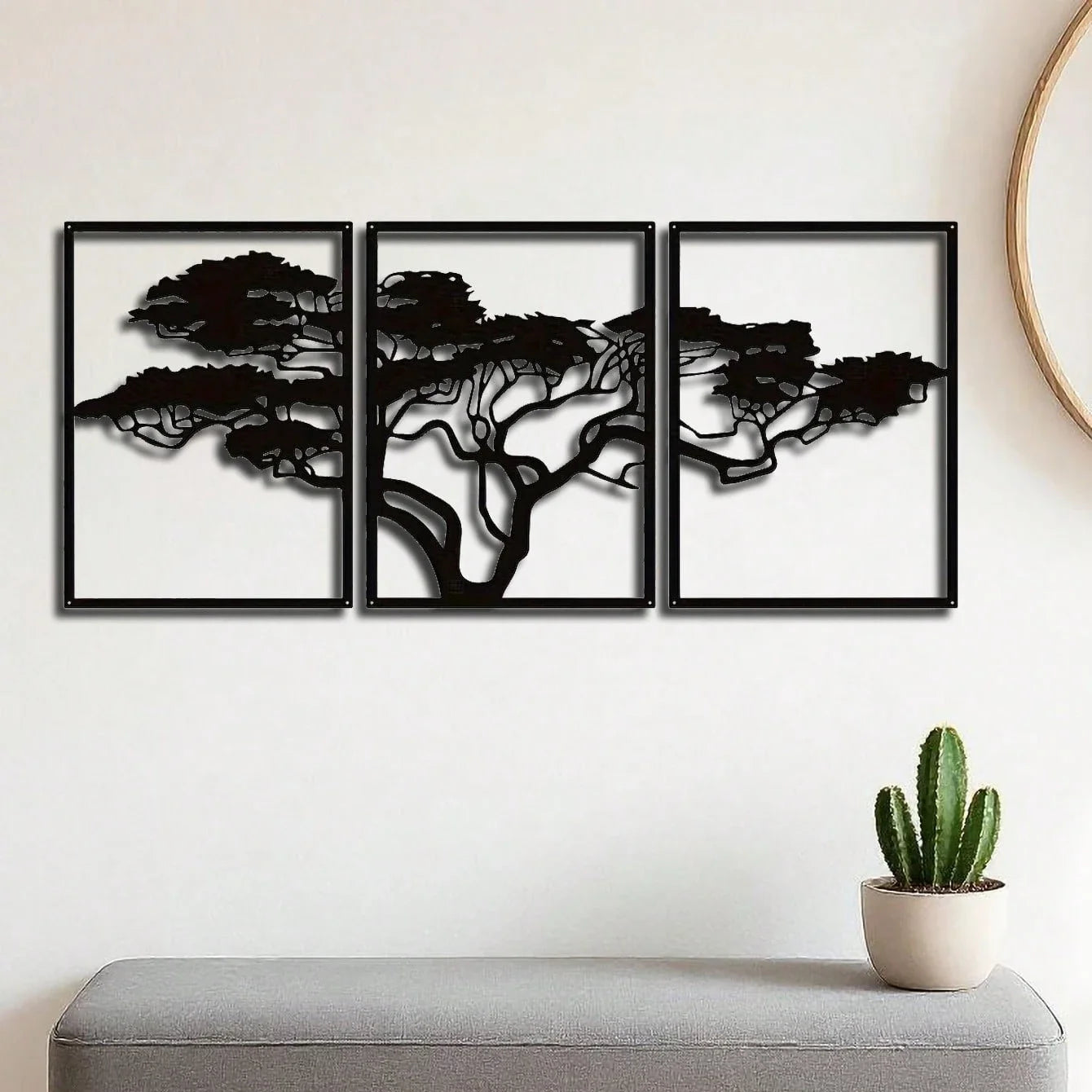 CIFBUY Handmade African Baobab Tree Metal Wall Art Tree Of Life For Bedroom Tribal Decor Gift