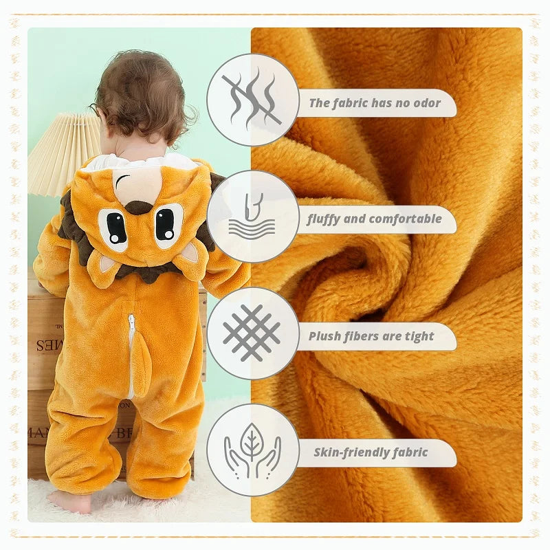 Michley Halloween Dinosaur Baby Rompers Hooded Jumpsuit