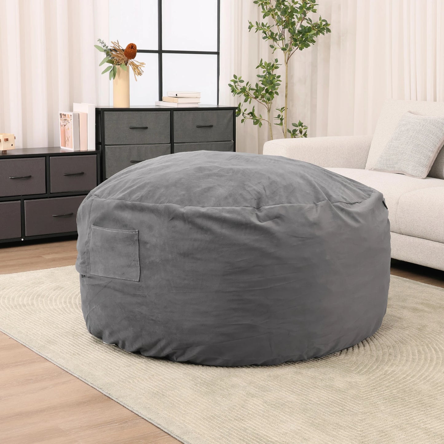 For The Number JHK Bean Bag Chair With Removable Washable Cover For Living Room