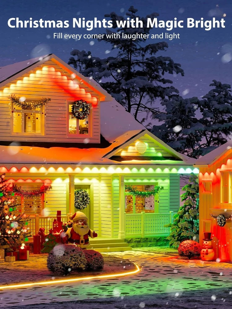 Permanent Outdoor Lights, Smart RGB LED Lights for House IP67 Waterproof for Christmas Holiday Party Halloween Decorations