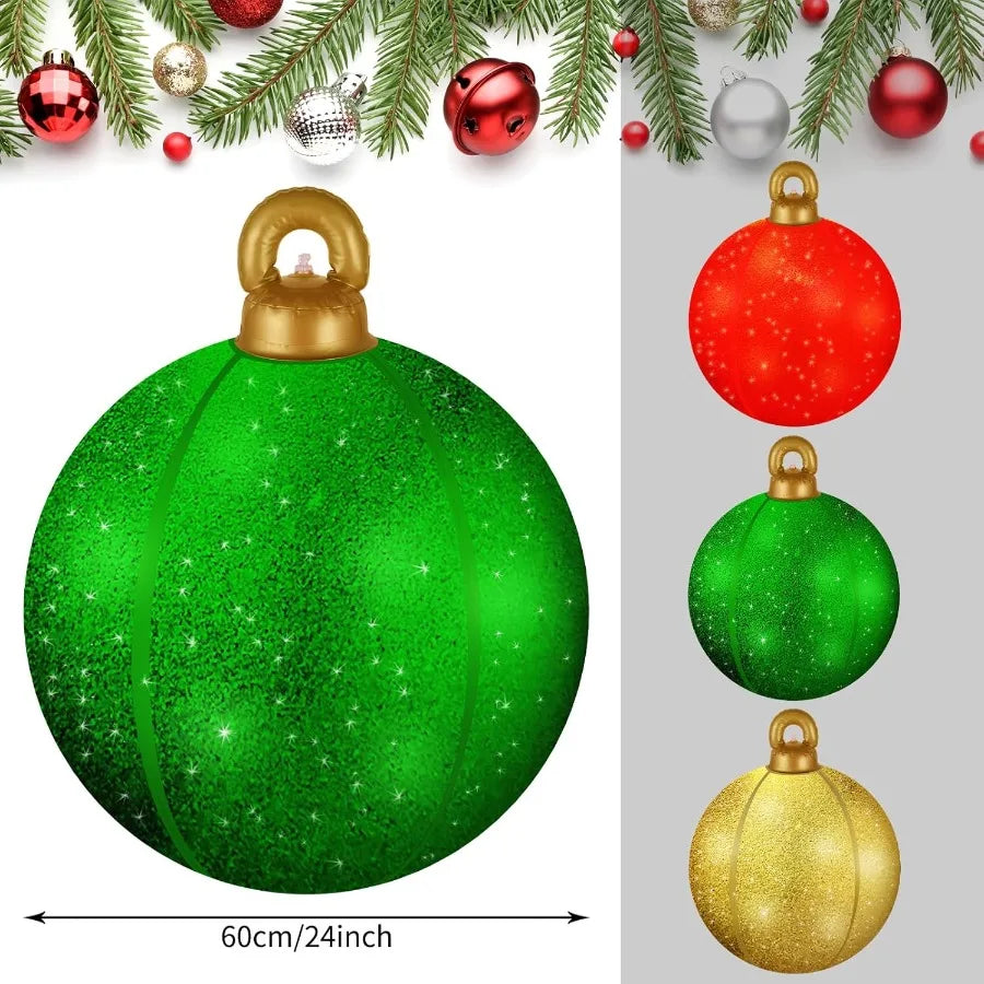 Hign-Concerned Glitter Inflatable Christmas Ornaments 3 Pkg