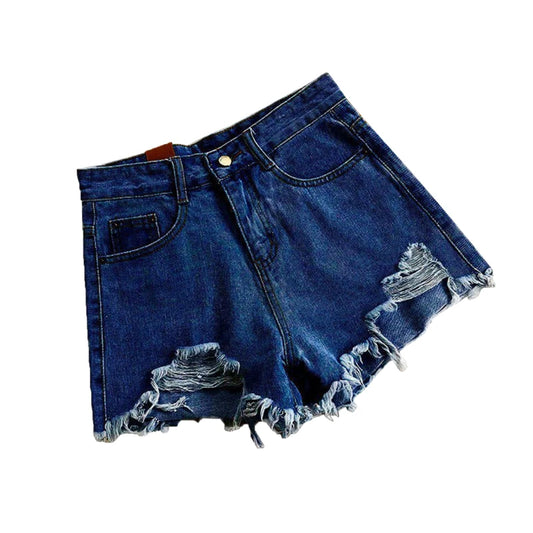 Korean Denim High Waist Wide Leg Designer Shorts For Women