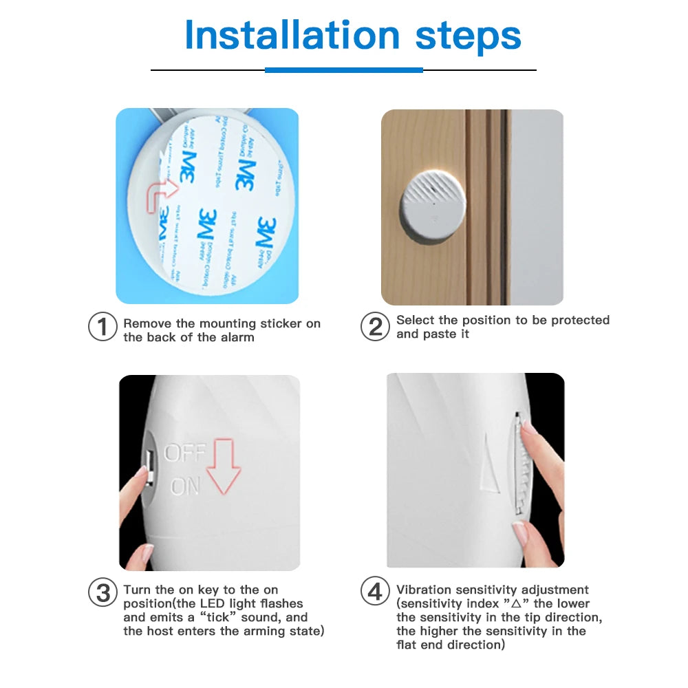WSDCAM 125dB Wireless Glass Break Alarm With Sensor Pro