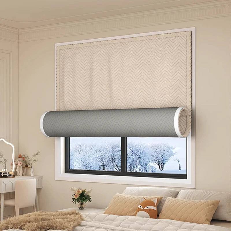 Nordic Winter Thickened Polyester Curtain Panel With Velcro
