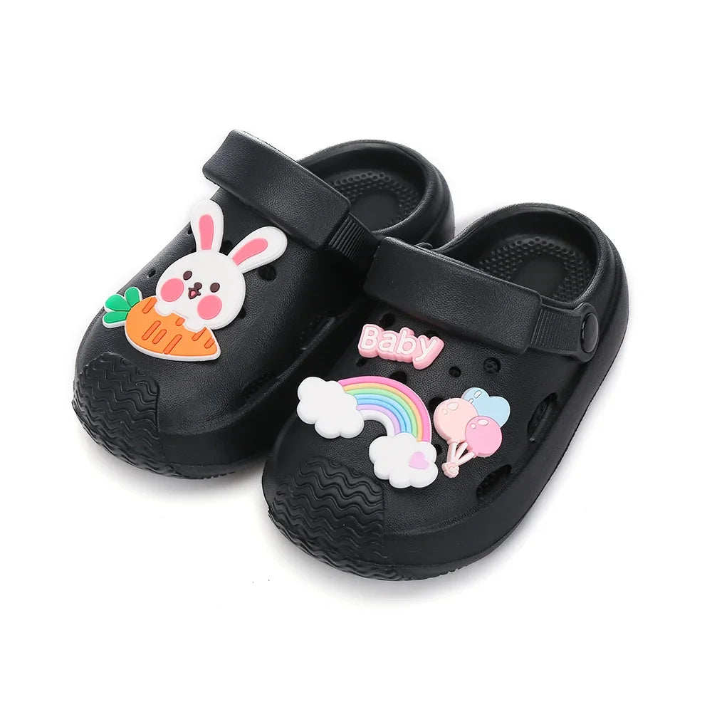 Summer Kids Sandals Hole Children's Shoes Slippers Soft Anti-Skid Cartoon DIY Design Hole Baby Shoes Sandy Beach For Boys Girls