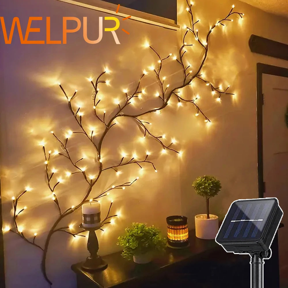 WELPUR Solar Tree String Lights 96LED Waterproof Garland