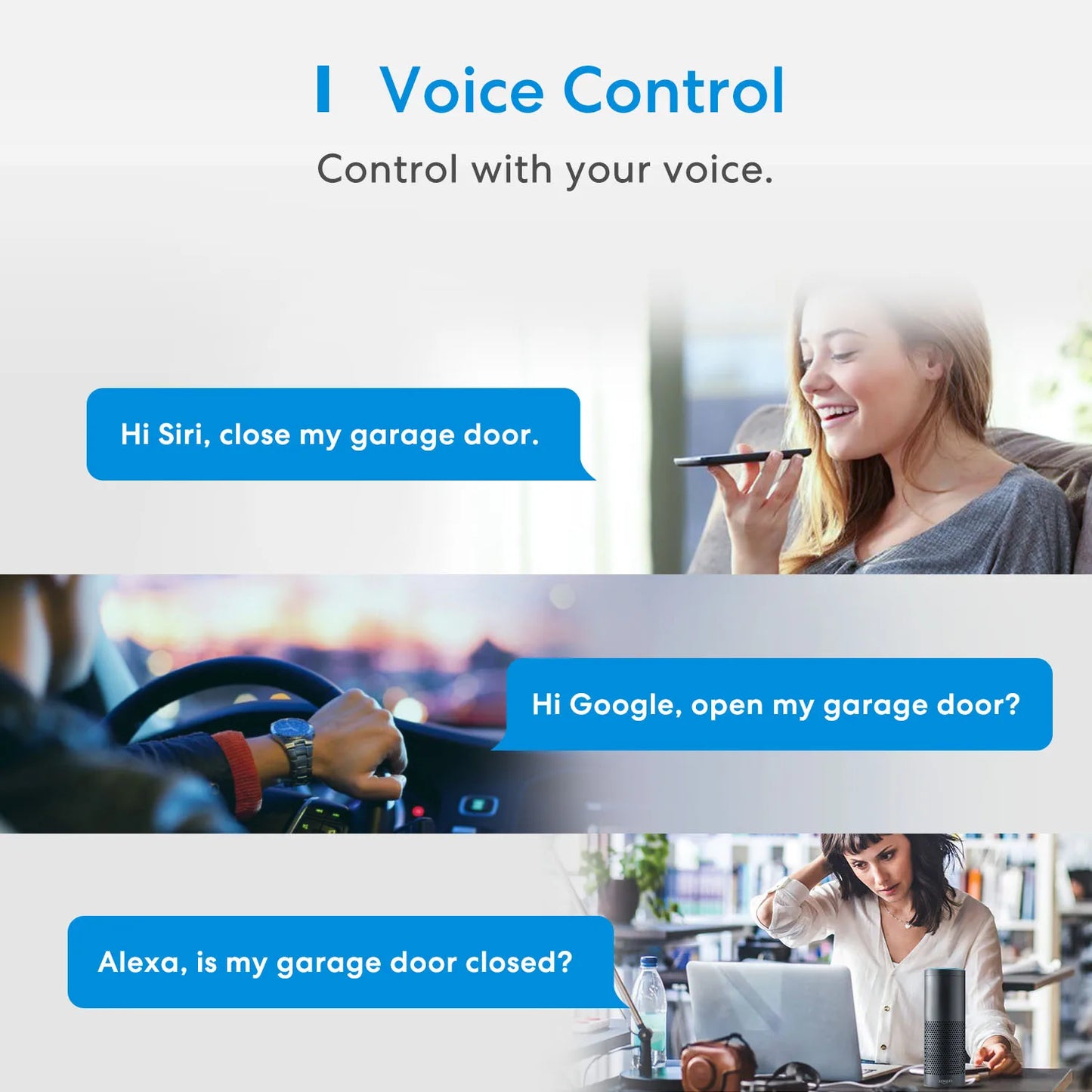 Meross HomeKit Smart WiFi Garage Door Opener Alexa Support