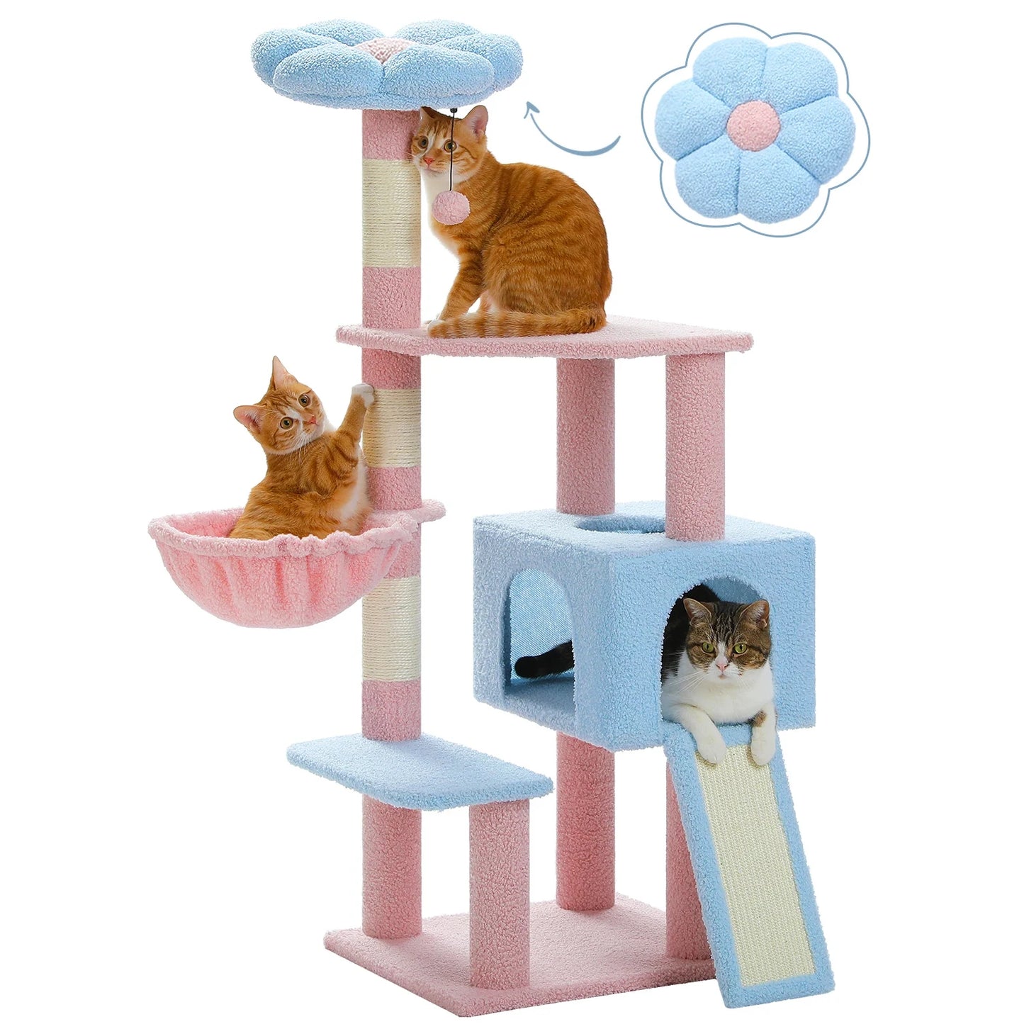 PEQULTICN Flower Cat Tree Multi Level Cat Tower Indoor