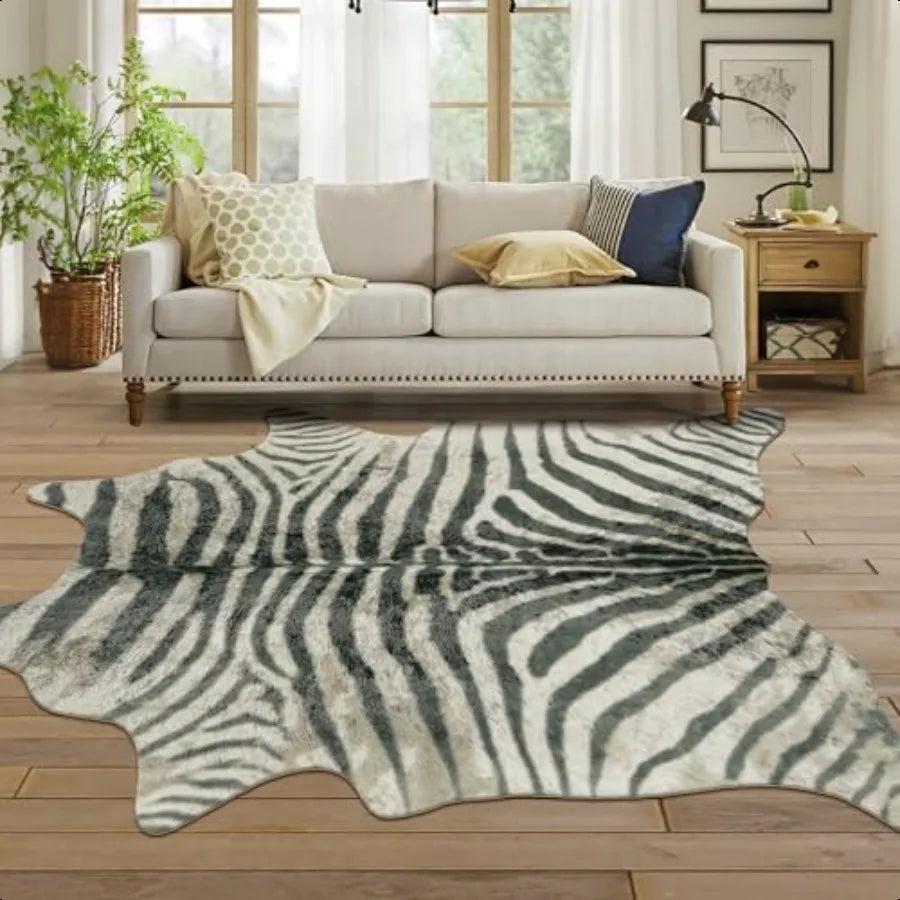 Zebra Faux Zebra Hide Area Rug Western Decor Living Room