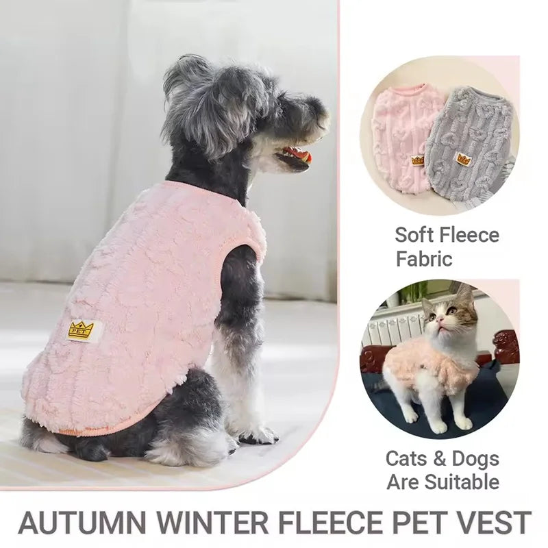 Cat Dog Soft Cozy Clothes Autumn Winter Warm Fleece Sweatshirt for Small Medium Dogs Puppy Kitten Jacket Coat Pet Teddy Sweater
