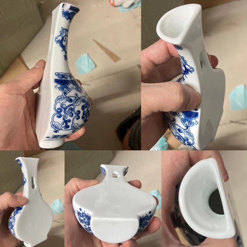Wang Ni Er Qi Ceramic Wall Vase Porcelain Flower Container