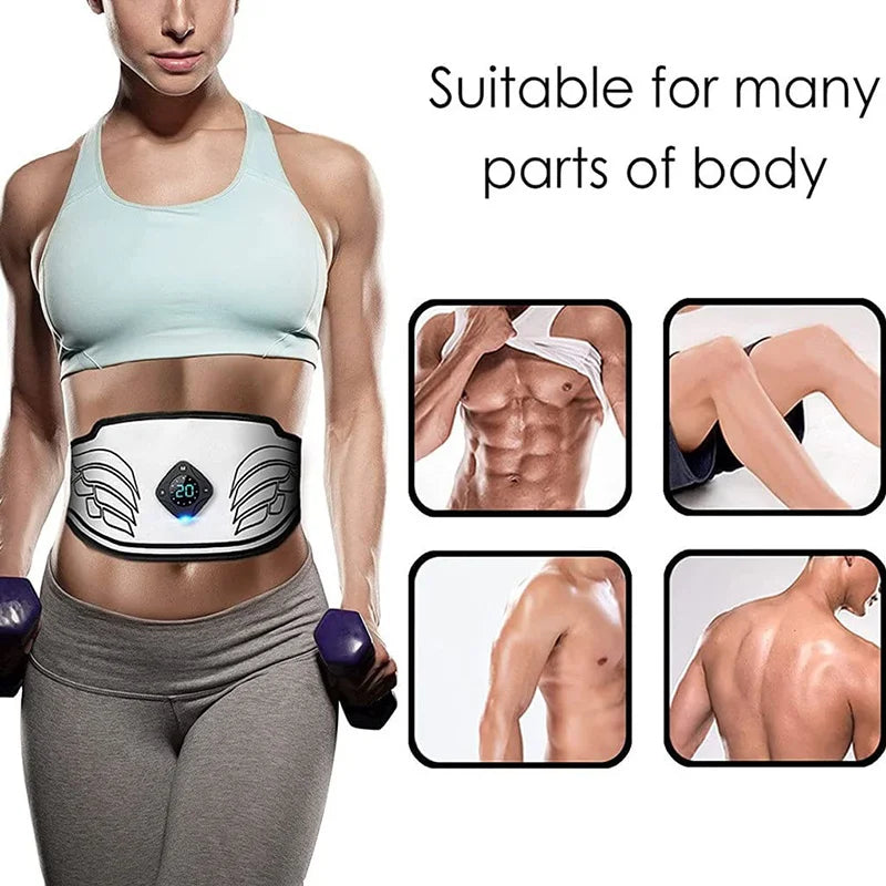 RINDU ABS Stimulator Ab Machine EMS Toning Belt USB Fitness