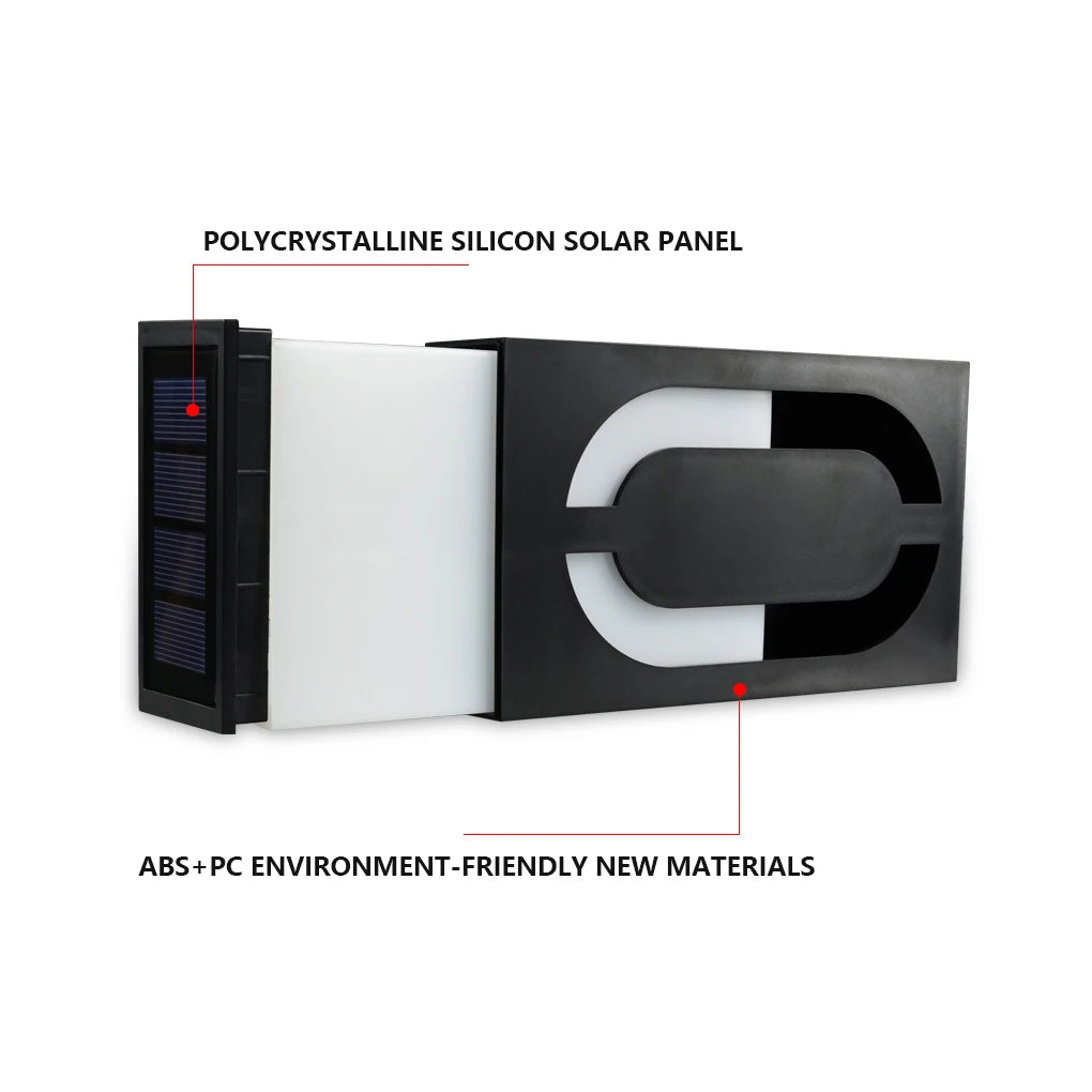 Seven Number Light Solar Wall Lamp Yard Plaque Lantern