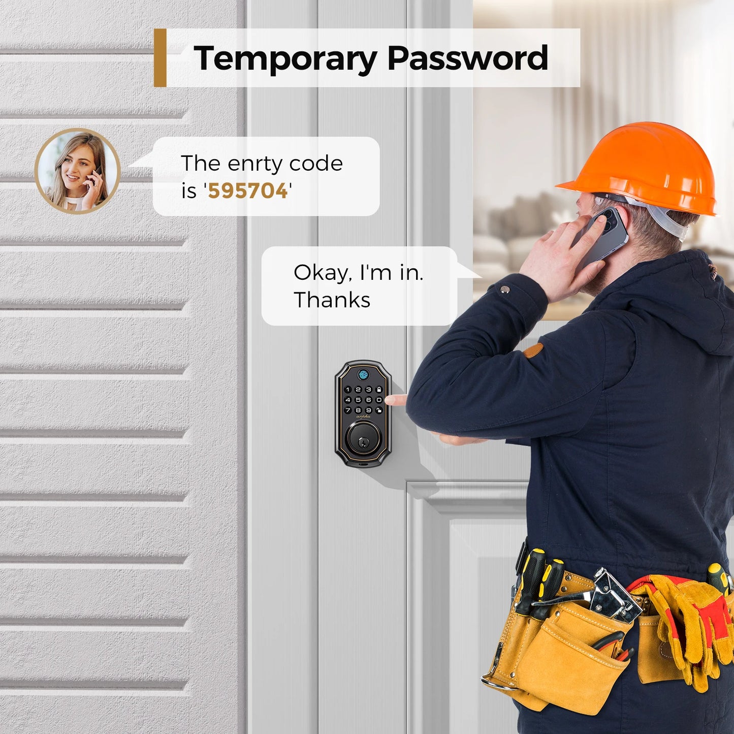 Arpha D280 Keyless Entry Door Lock Fingerprint Deadbolt