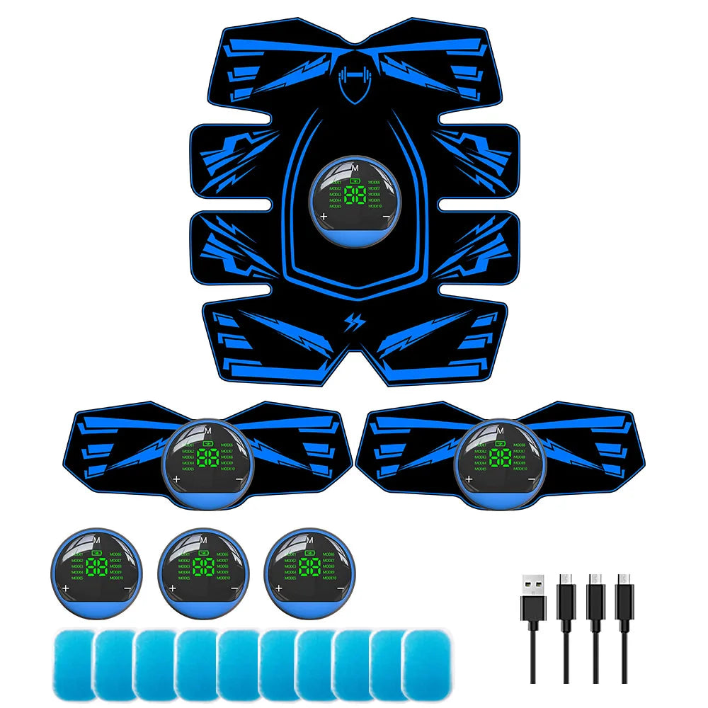 Professional EMS 8-Pad Ab Trainer and Muscle Stimulator with Vibration for Abdominal Toning, Home Fitness Equipment