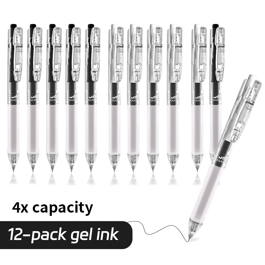 Gel Pens 12 Pack Retractable 0.5mm Ultra Fine Tip Office