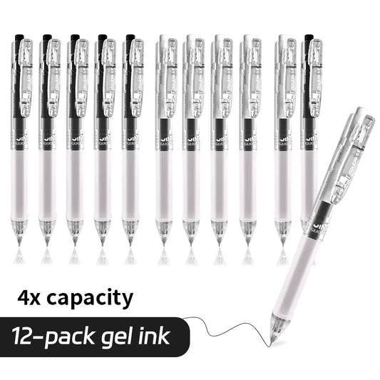 Gel Pens 12 Pack Retractable 0.5mm Ultra Fine Tip Office