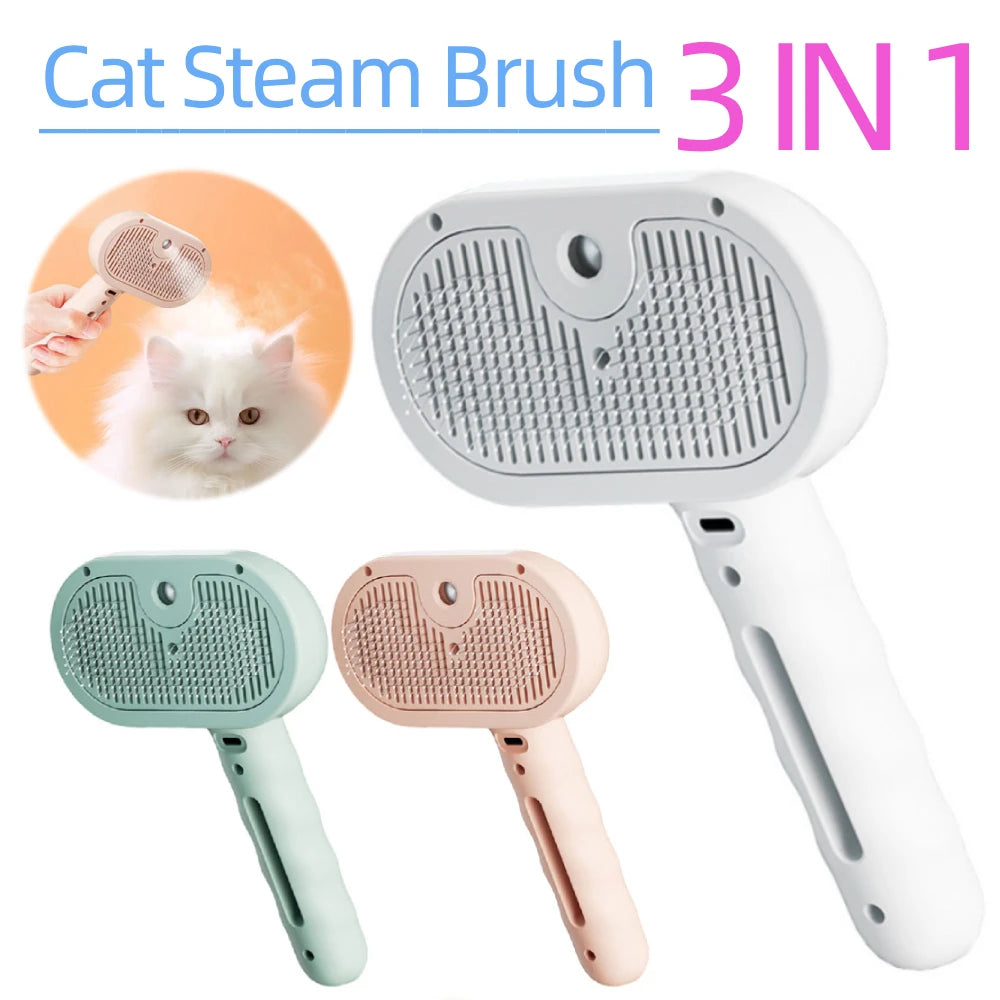 Shunmaii Three in 1 Cat Steam Brush Grooming Tool Pro