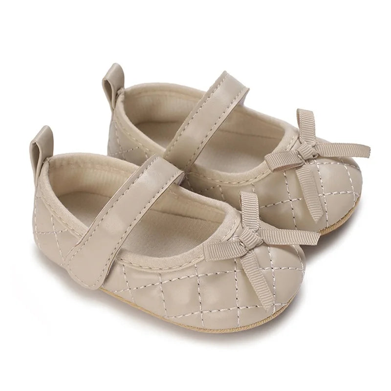 Infant Girls Sparkly Mary Jane Shoes With Bowknot Sole