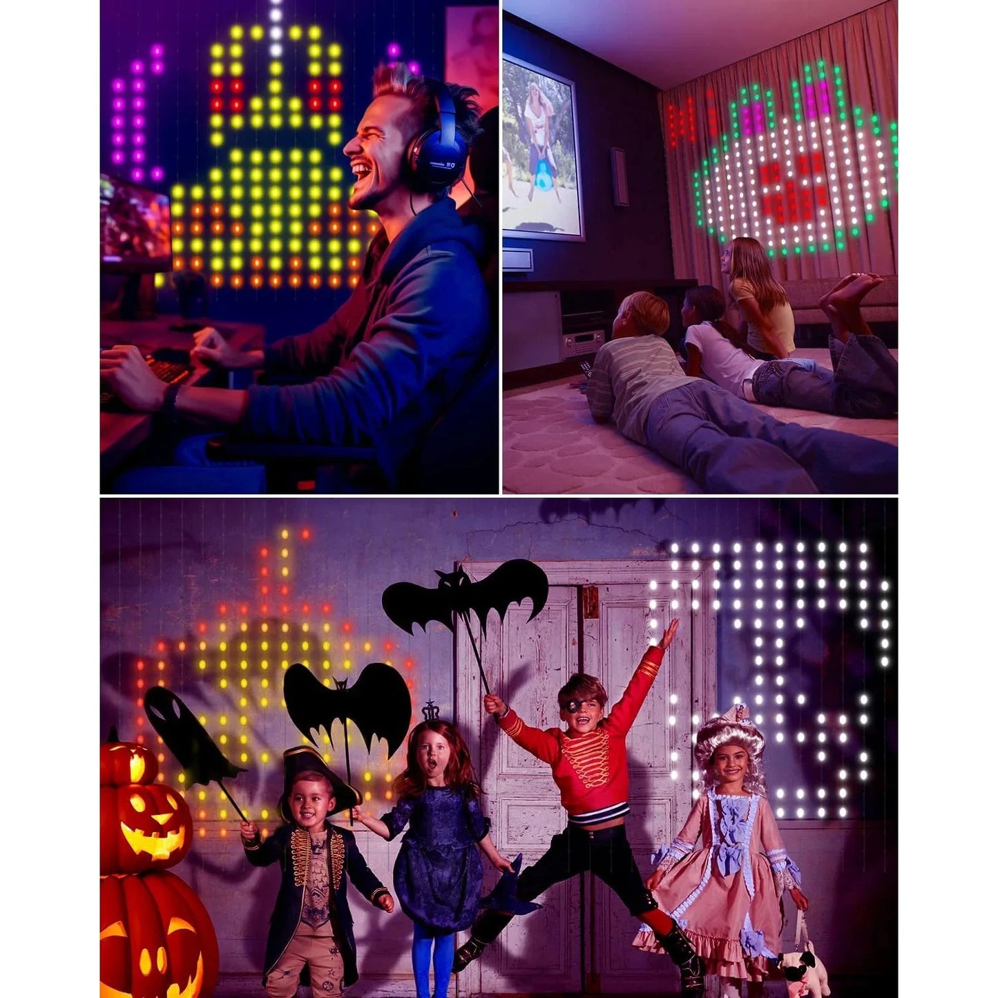 Smart LED Curtain Light App Controlled RGB Dimmable DIY Pattern Music Ambient Lighting Home Decoration