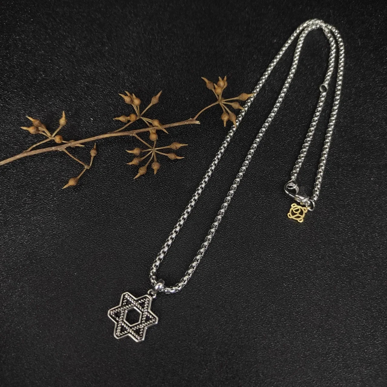 CN Guangdong Star Of David Necklace Unisex Hip Hop Pendant