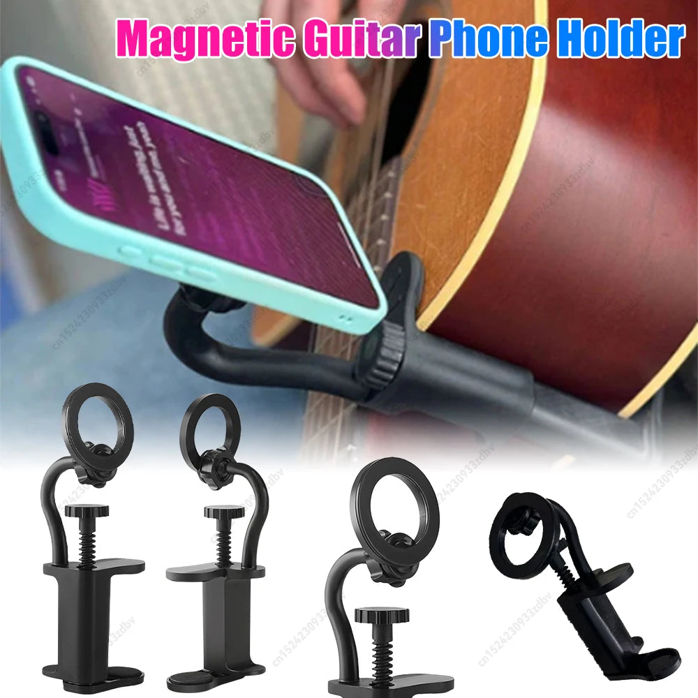 APWIKOGER Adjustable Magnetic Guitar Phone Holder With Clip