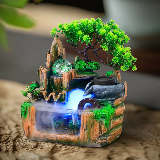 Hign-Concerned Bonsai Rock Water Fountain With LED Light