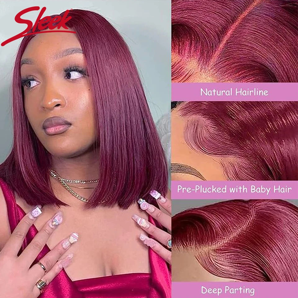 Remy Bob Lace Front Wig Straight Human Hair Lightweight