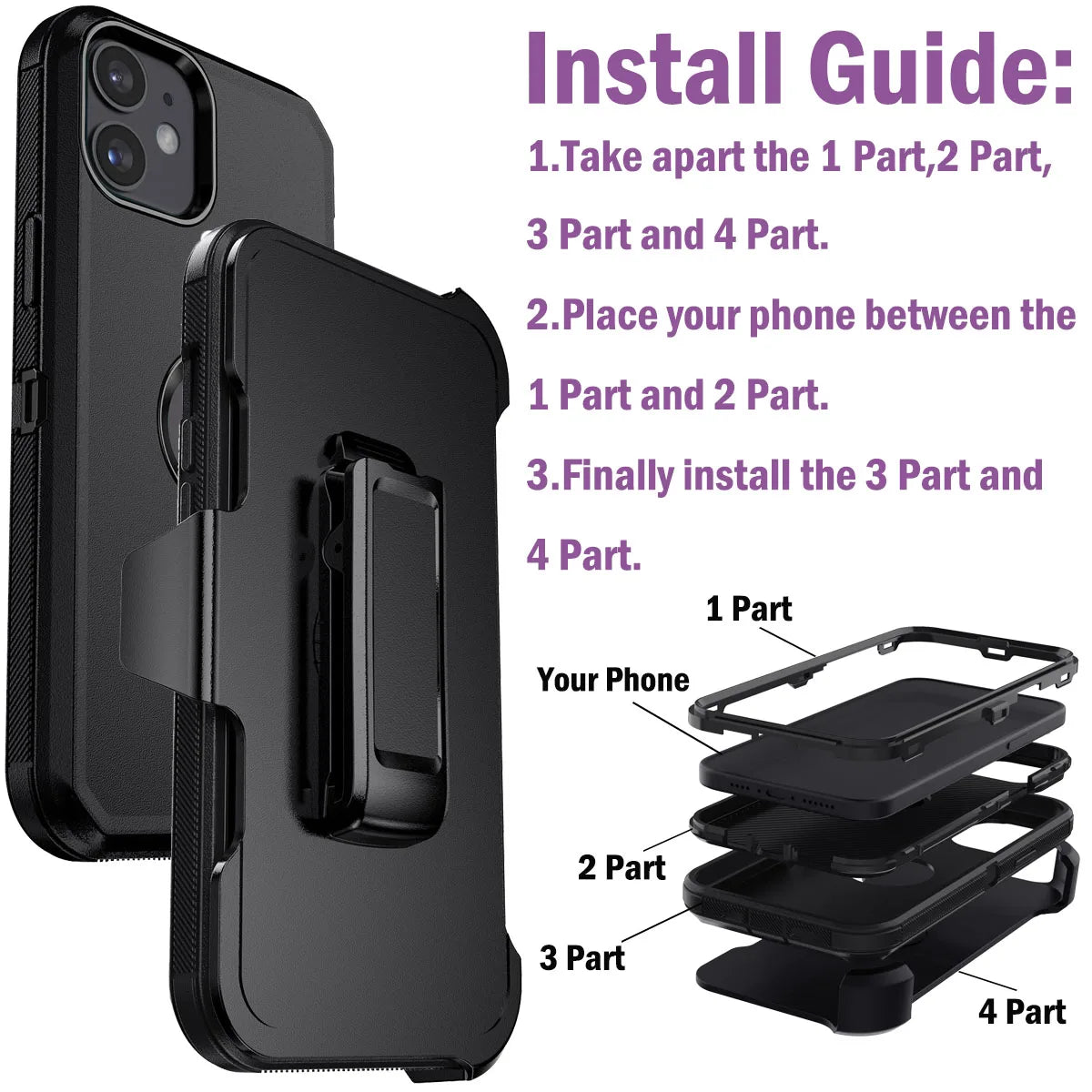 Design Shockproof Case For iPhone 11 Pro Max With Belt Clip