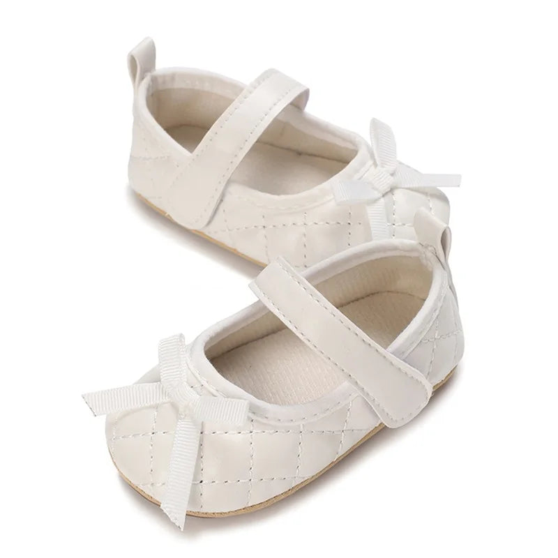 Infant Girls Sparkly Mary Jane Shoes With Bowknot Sole
