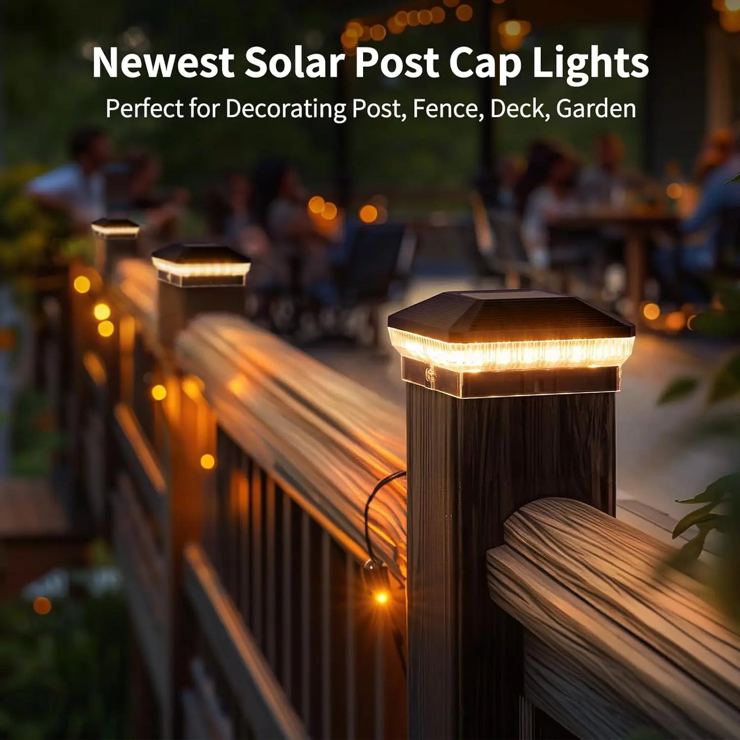 KPSTEK Solar Fence Post Lights 6 Pack With 3 Modes