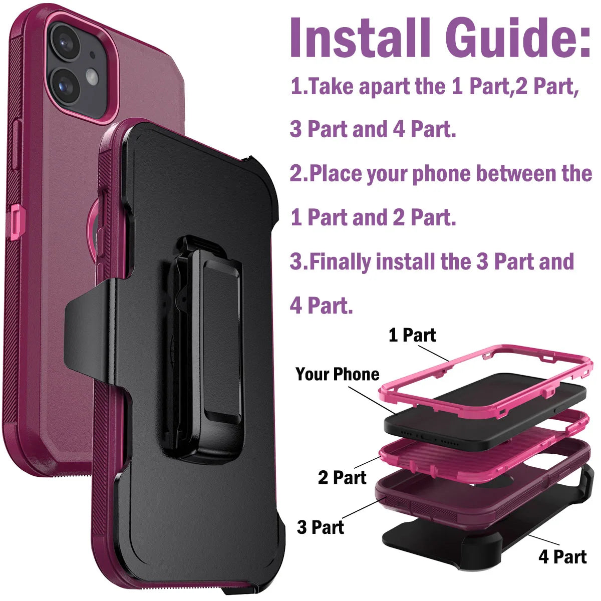 Design Shockproof Case For iPhone 11 Pro Max With Belt Clip