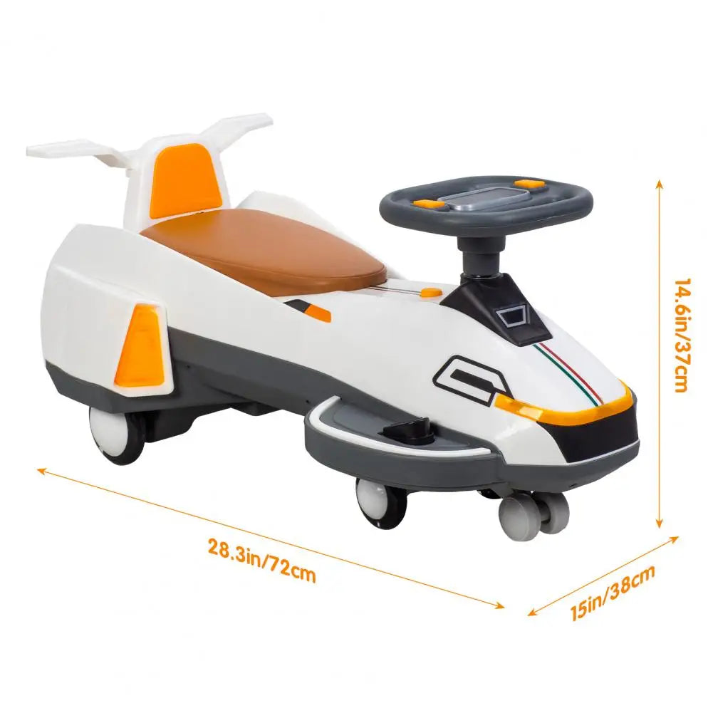 Electric Wiggle Car With Lights Music And Helmet Toy