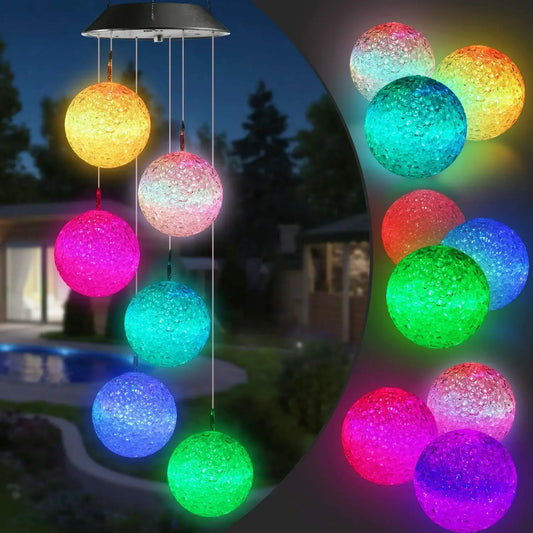 Solar Powered Wind Chimes LED Angel Lights Outdoor Decor