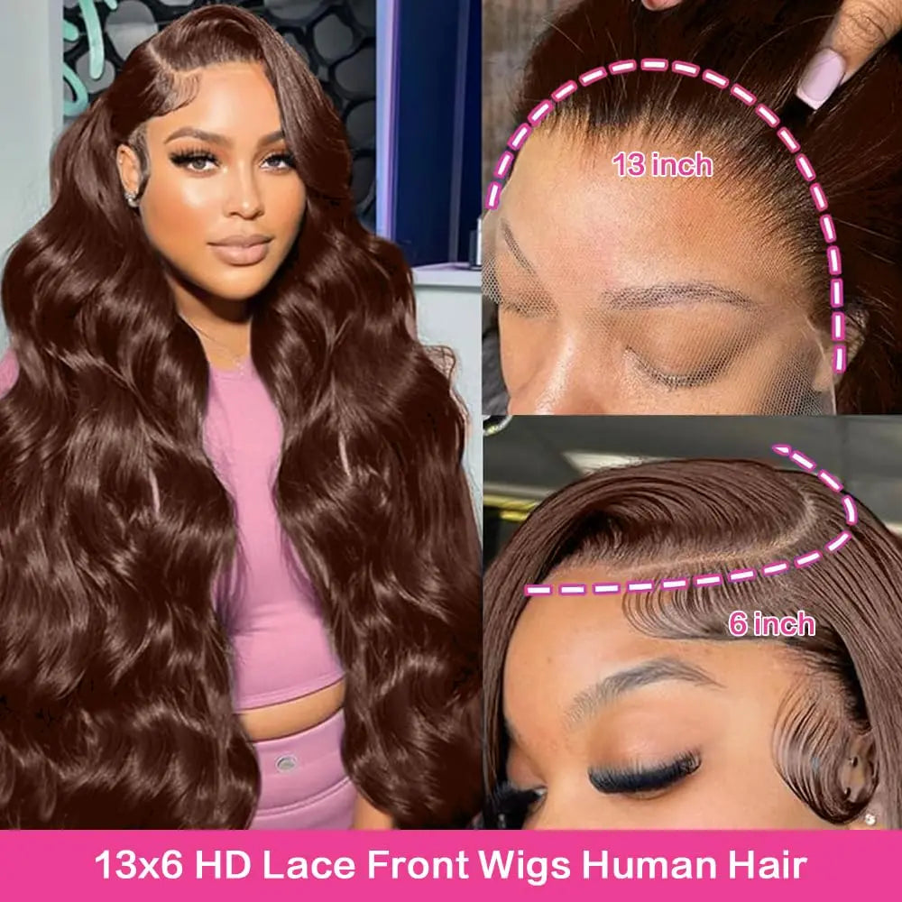 Minocici Brazilian Remy Lace Front Wig Body Wave 200 Density