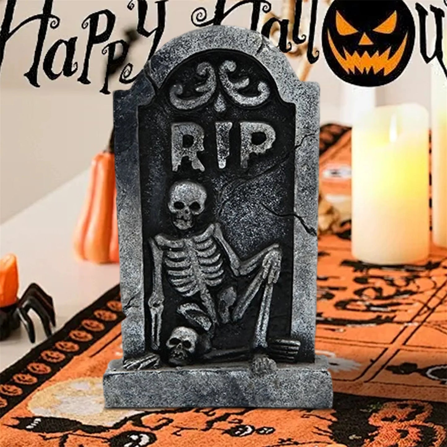 Hign-concerned Halloween Resin Figurines Ghostly Decor Skull