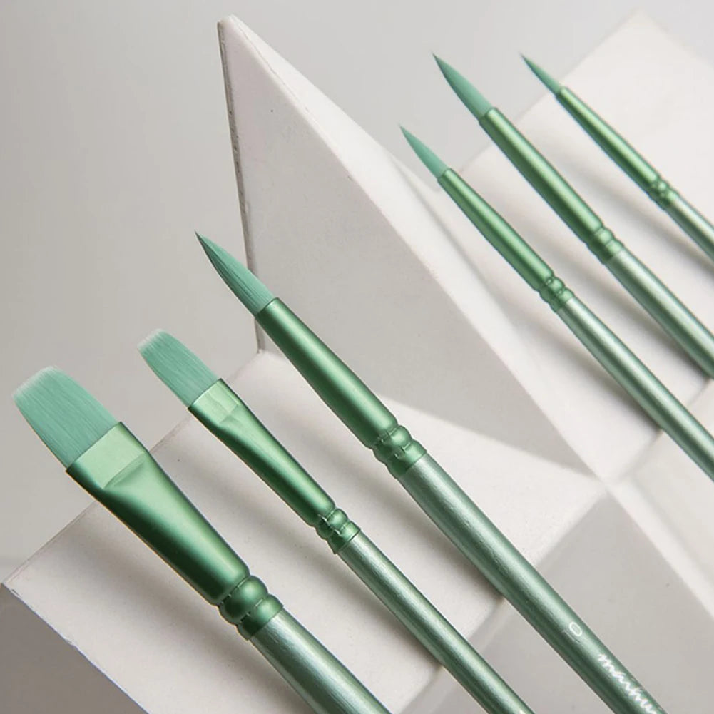 Handle Watercolor Brushes Set Wooden Handle Nylon Hair 4Pcs