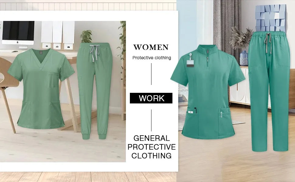 Eillysevens Women Quick Dry Nurse Uniform V Neck Set