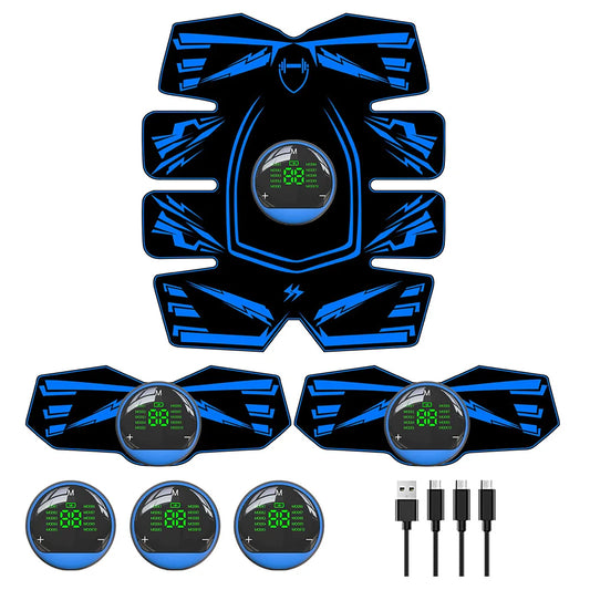 Professional EMS 8-Pad Ab Trainer and Muscle Stimulator with Vibration for Abdominal Toning, Home Fitness Equipment