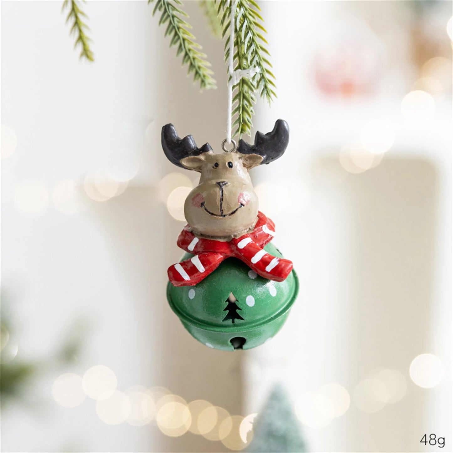 HandcraftedMetal Christmas Bell Pendant Snowman Ornament For Festive Evergreen Decoration