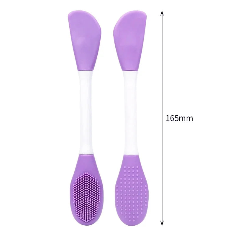 8/4/2pcs Silicone Face Mask Brush 2 in 1 Double-Head Manual Cleansing Brushes Facial Scrubber Mud Film Applicator Skin Care Tool