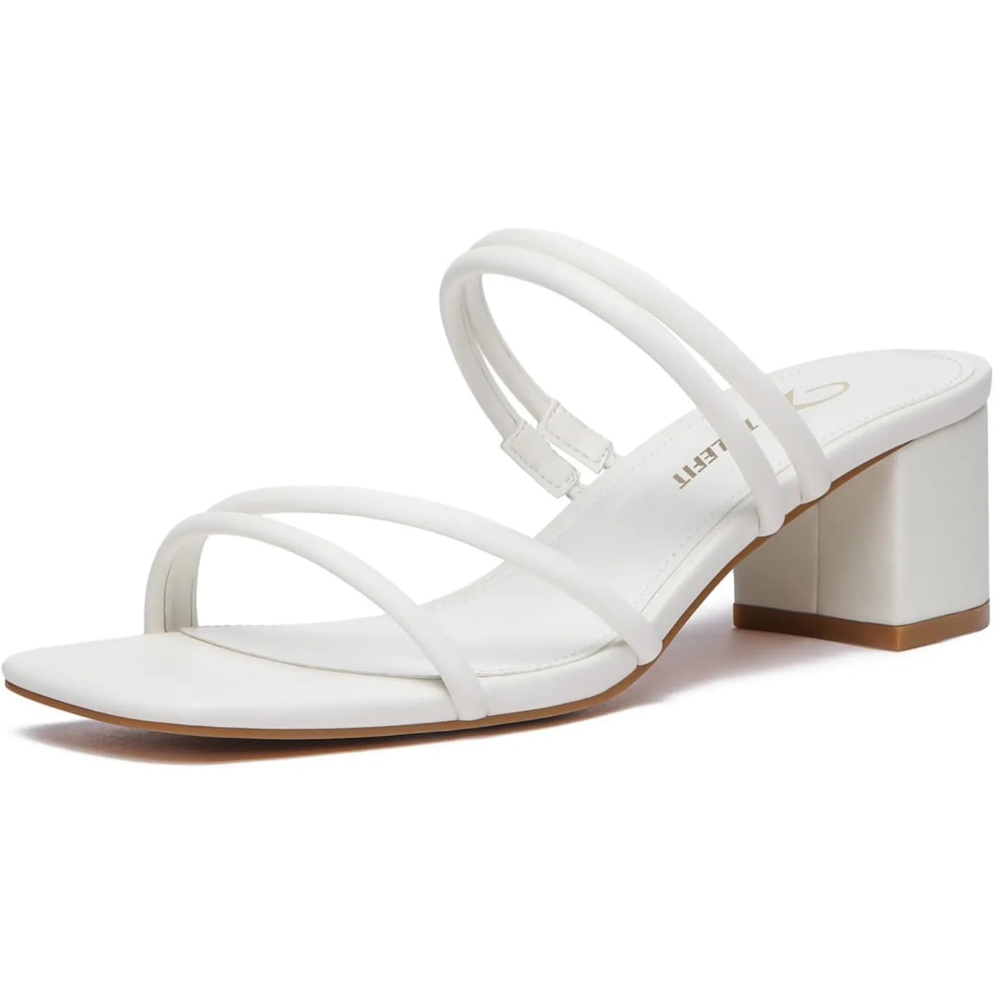 Women's Strappy Block Chunky Heels Fashion Square Open Toe Slip On Heeled Sandals