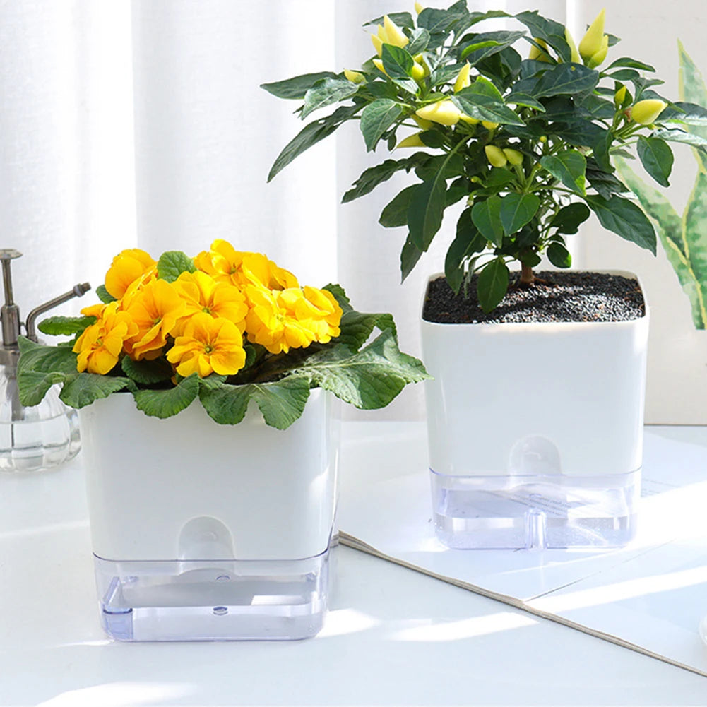 Shunmaii Self Watering Plant Pot With Cotton Rope Reservoir