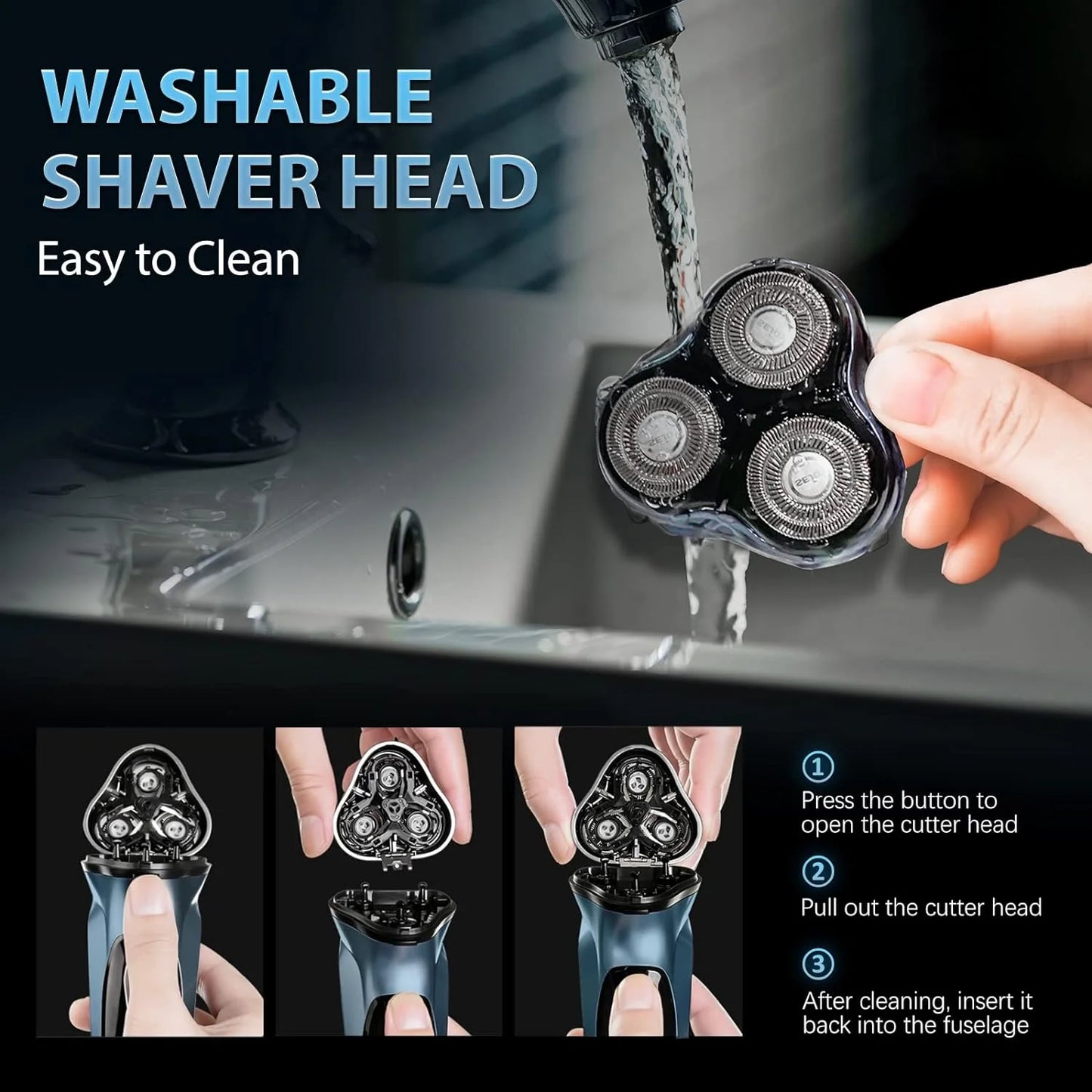 Sejoy Electric Razor For Men Rechargeable Shaver With Floating Head